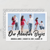 Ons avontuur begint fotocollage sparen de datum aankondiging (Voorkant / Achterkant)