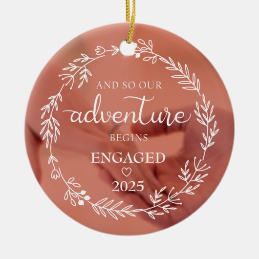 Ons avontuur begint in 2025 keramisch ornament (Voorkant)