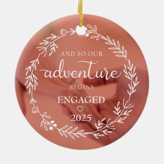 Ons avontuur begint in 2025 keramisch ornament (Achterkant)