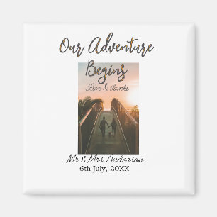 Ons avontuur begint koppel foto liefde & bedankt magneet