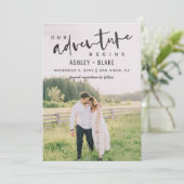 Ons avontuur begint Manuscript sparen de Foto van  Save The Date (Staand voorkant)