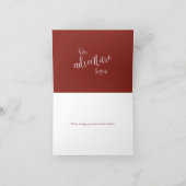 Ons avontuur begint maroon kalligrafie dank je kaart (Binnen)