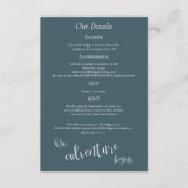 Ons avontuur begint meer in de bergen details informatiekaartje (Voorkant)