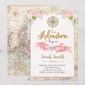 Ons avontuur begint met de uitnodiging (Voorkant / Achterkant)