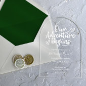 Ons avontuur begint met een bijtende bruiloft acryl uitnodigingen