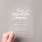 Ons avontuur begint met een bijtende bruiloft acryl uitnodigingen (Insitu (Draagbaar))