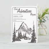 Ons avontuur begint met een minimalistisch huwelij kaart (Staand voorkant)