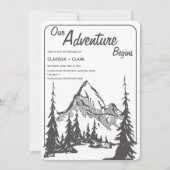 Ons avontuur begint met een minimalistisch huwelij kaart (Voorkant)