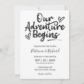 Ons avontuur begint met een rustieke bruiloft kaart (Voorkant)
