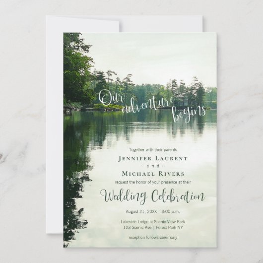 Ons avontuur begint met een trouwe luciaire bruilo kaart (Voorkant)