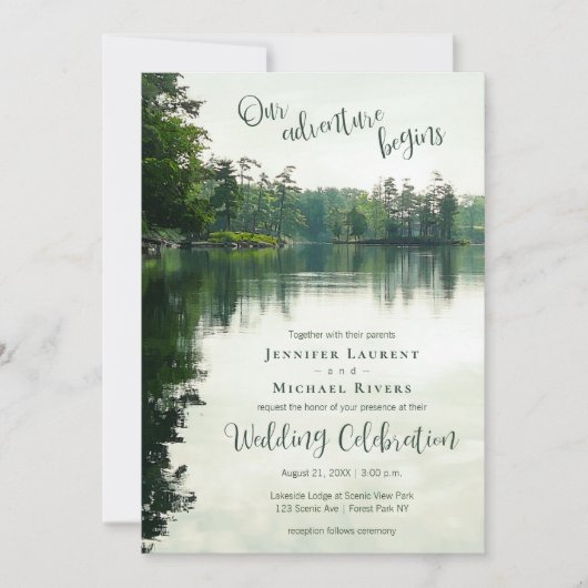 Ons avontuur begint met een trouwe luciaire bruilo kaart (Voorkant)