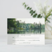 Ons avontuur begint met een trouwe luciaire bruilo RSVP kaartje (Staand voorkant)