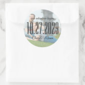 Ons avontuur begint met foto Save the Date Sticker (Tas)