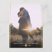 Ons avontuur begint met moderne Typografie Gold Ph Aankondigingskaart (Voorkant)