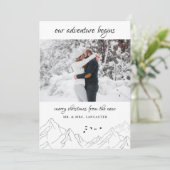 Ons avontuur begint met Pas getrouwd Kerstmis Feestdagenkaart (Staand voorkant)