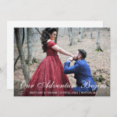 Ons avontuur begint met Verloving Couple Photo Aankondiging (Voorkant / Achterkant)