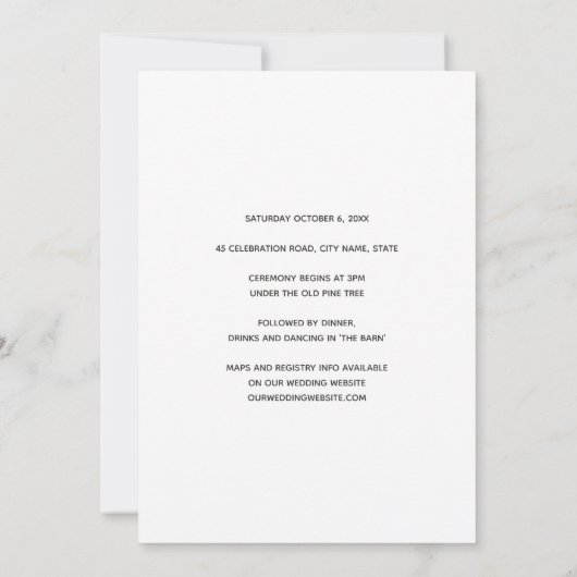 Ons avontuur begint Misty Mountain Pine Minimal Kaart (Achterkant)