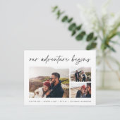 Ons avontuur begint | Multi-foto slaat de datum op Aankondigingskaart (Staand voorkant)
