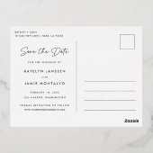 Ons avontuur begint | Multi-foto slaat de datum op Folie Uitnodiging Briefkaart (Achterkant)