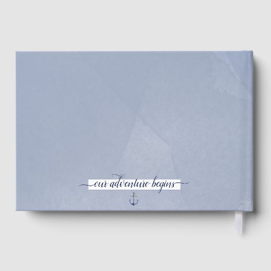 Ons avontuur begint #Nautical Navy Event Bruiloft Gastenboek (Achterkant)