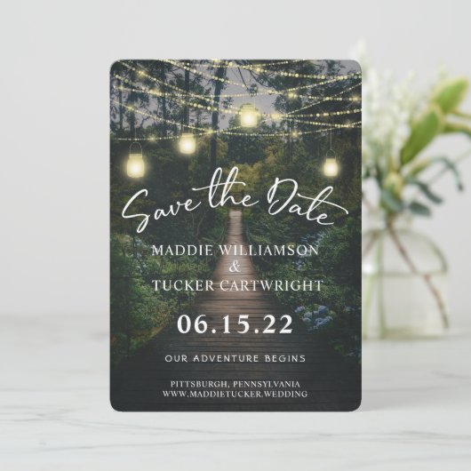 Ons avontuur begint | Robuust bos op datum Kaart (Staand voorkant)