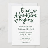 Ons avontuur begint rustieke bruiloft uitnodiging (Voorkant)
