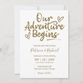 Ons avontuur begint rustieke bruiloft uitnodiging (Voorkant)