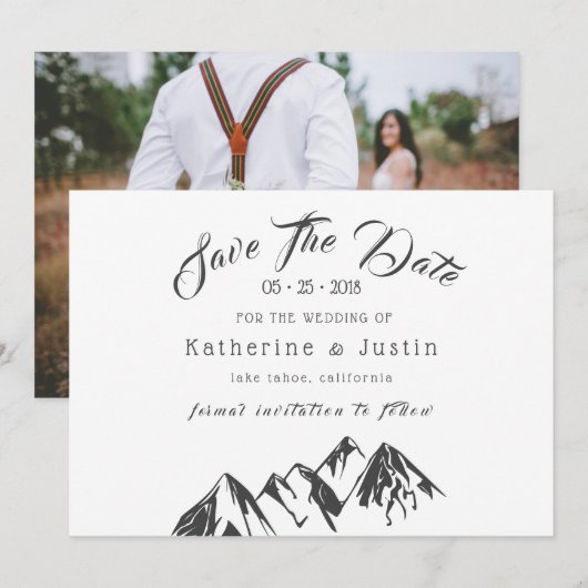 Ons avontuur begint ⎥ sparen de Datum Fotokaart (Voorkant / Achterkant)