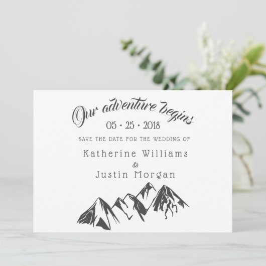 Ons avontuur begint ⎥ sparen de Datum Fotokaart (Staand voorkant)