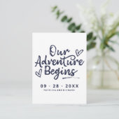 Ons avontuur begint sparen de Datum niet Foto Briefkaart (Staand voorkant)