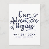 Ons avontuur begint sparen de Datum niet Foto Briefkaart (Voorkant)
