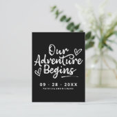 Ons avontuur begint sparen de Datum niet Foto Briefkaart (Staand voorkant)