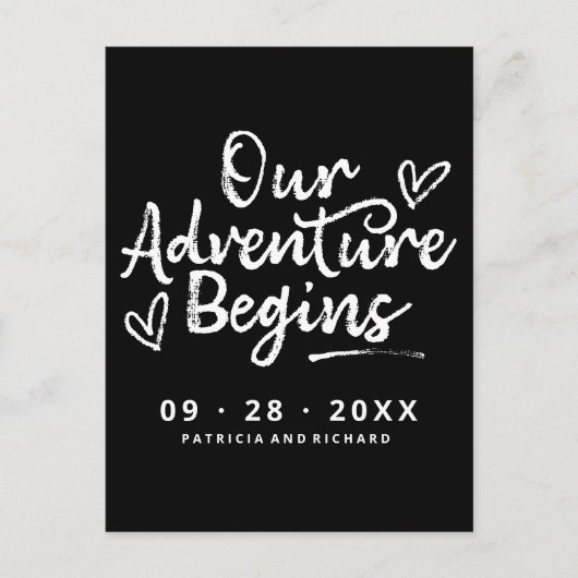 Ons avontuur begint sparen de Datum niet Foto Briefkaart (Voorkant)