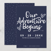Ons avontuur begint sparen de Datum niet Foto Kaart (Voorkant / Achterkant)