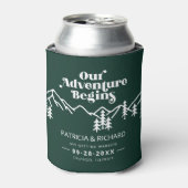 Ons avontuur begint te redden de datum bos groen blikjeskoeler (Blikje Voorkant)