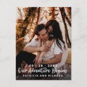 Ons avontuur begint te trouwen en bespaart de datu briefkaart (Voorkant)
