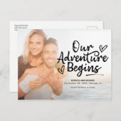 Ons avontuur begint te trouwen en bespaart de datu briefkaart (Voorkant / Achterkant)