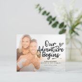 Ons avontuur begint te trouwen en bespaart de datu briefkaart (Staand voorkant)