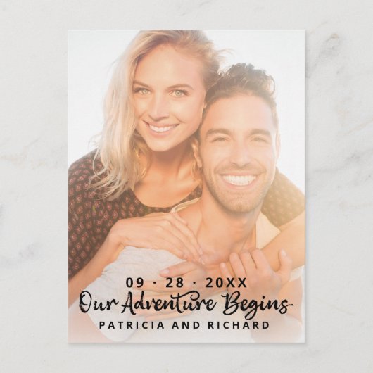 Ons avontuur begint te trouwen en bespaart de datu briefkaart (Voorkant)