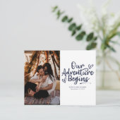 Ons avontuur begint te trouwen en bespaart de datu briefkaart (Staand voorkant)