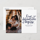 Ons avontuur begint te trouwen en bespaart de datu briefkaart (Voorkant / Achterkant)