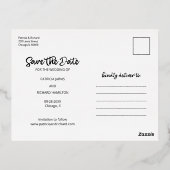 Ons avontuur begint te trouwen en bespaart de datu folie feestdagen briefkaart (Achterkant)