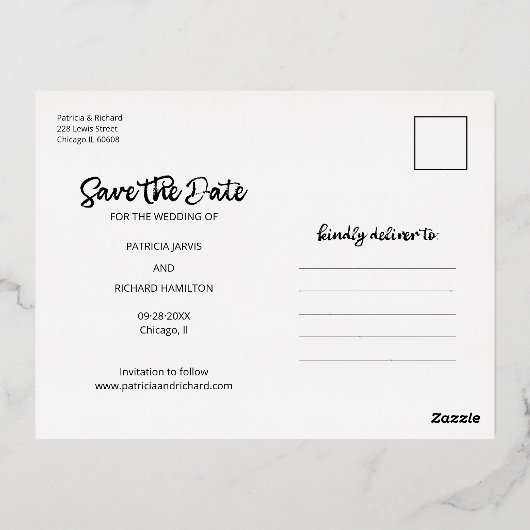 Ons avontuur begint te trouwen en bespaart de datu folie feestdagen briefkaart (Achterkant)