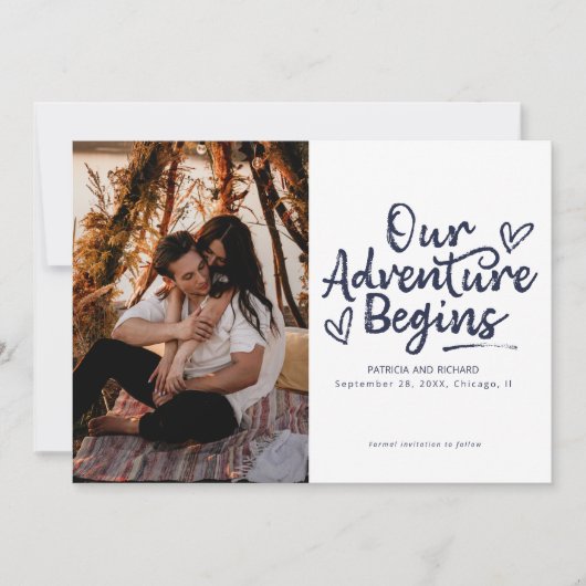 Ons avontuur begint te trouwen en bespaart de datu kaart (Voorkant)