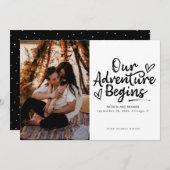 Ons avontuur begint te trouwen en bespaart de datu kaart (Voorkant / Achterkant)