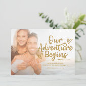 Ons avontuur begint te trouwen en bespaart de datu kaart (Staand voorkant)