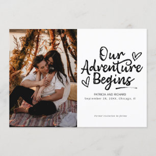 Ons Avontuur Begint Trouw Save The Date Foto Kaart