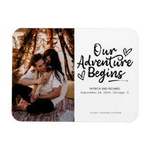 Ons Avontuur Begint Trouw Save The Date Foto Magneet