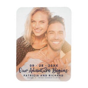 Ons Avontuur Begint Trouw Save The Date Foto Magneet