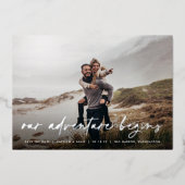 Ons avontuur begint | Volledige foto slaat de datu Folie Uitnodiging (Voorkant)